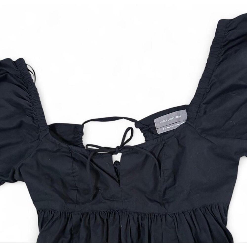 Urban Outfitters Wonderland Tie-Back Babydoll Dress Black 100% Cotton Size S - Picture 3 of 7